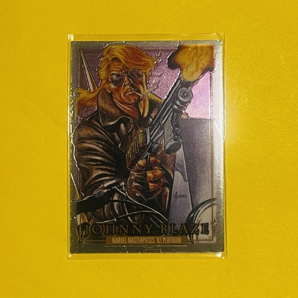 2024 Upper Deck Marvel Masterpieces '92 Platinum Johnny Blaze Base Card #2